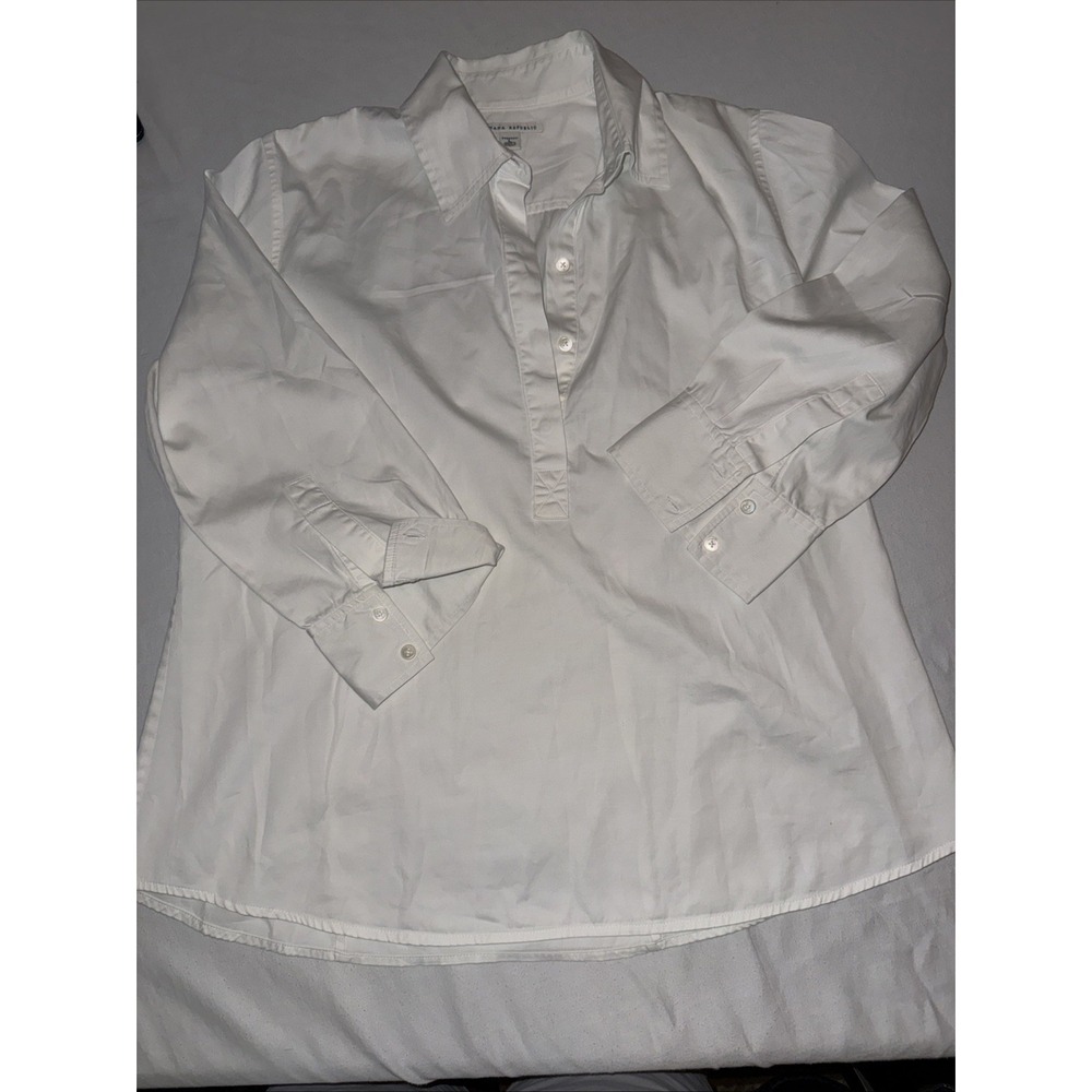 Banana Republic Women's Long Sleeve, White, 3/4 Sleeve, Size L